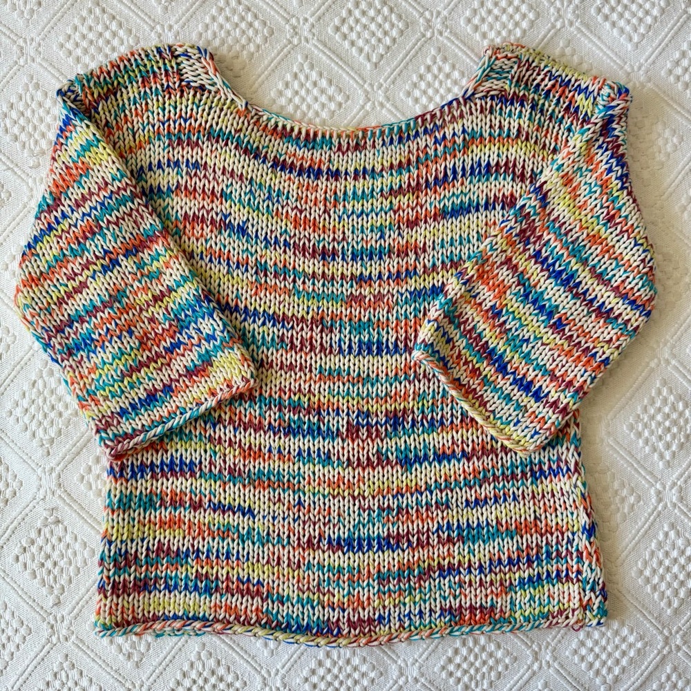 Zara Colourful Knit Women's Scoop Neck Sweater, Medium